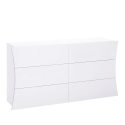 Byrå sovrum 6 lådor blank vit Arco Sideboard Erbjudande
