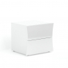 Glansigt vitt sängbord med 2 lådor för sovrummet Arco Smart Erbjudande