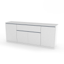 Glänsande vit skänk 210cm 4 dörrar låda matsal ingång Mito Erbjudande