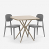 Set modernt beige kvadratiskt bord 70x70cm 2 stolar design Wade Kostnad