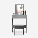Grå sminkstation toalettbord med spegel och låda sovrum Dalila Grey Försäljning