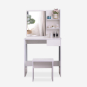 Sminkstation toalettbord med spegel låda och pall Mayca Försäljning