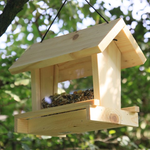 Fågelmatare i trä för utomhusbruk  vilda fåglar Cipì
