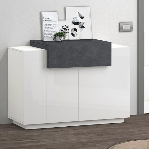Skänk kök-vardagsrumsmöbel vit modern sideboard Coro Bata Slate