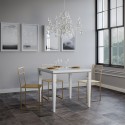 Utdragbart bord 90x90-180cm klassiskt vitt kök Impero Libra Kampanj