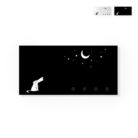 Modern magnetisk tavla väggnyckelhållare Dog and Moon