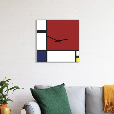 Modern design väggklocka magnettavla Mondrian