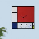 Modern design väggklocka magnettavla Mondrian Rabatter