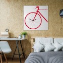 Kvadratisk väggklocka 80x80cm cykel design Bike On Big Försäljning