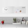 Horisontell väggklocka med magnetisk tavla modern design Post It Försäljning