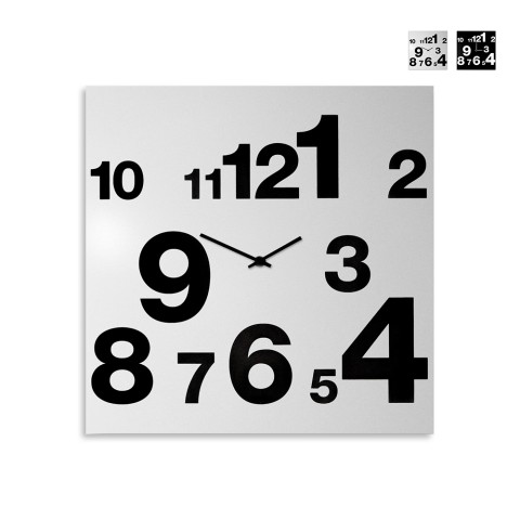 Väggklocka 50x50cm modern abstrakt minimal design Numbers Kampanj