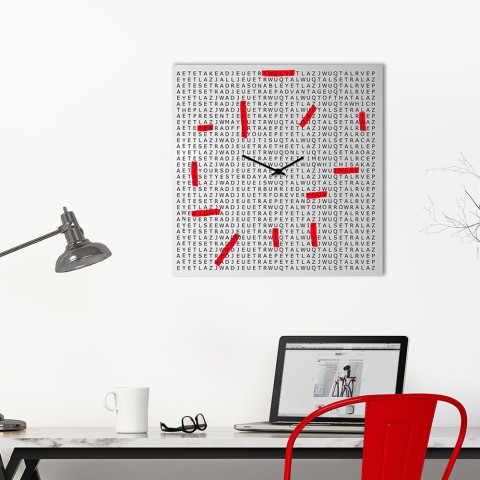Modern dekorativ kvadratisk väggklocka vardagsrum Crossword Kampanj