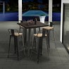 Lix högt bord för industriell pall i metall stål och trä 60x60 welded Bestånd