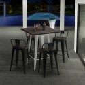 högt bord för industriell pall i metall stål och trä 60x60 welded Försäljning