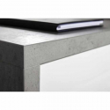 Skrivbord Med Sidoförlängning Och Lådor Vit Cement Effekt Design 140x150cm Schema Katalog