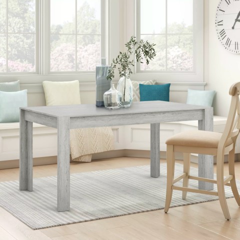 Grått Rektangulärt Matbord 160X90 Modern Design NORMAN
