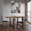Utdragbart matbord i trä 90x90-180cm kök Tecno Libra Oak Rea
