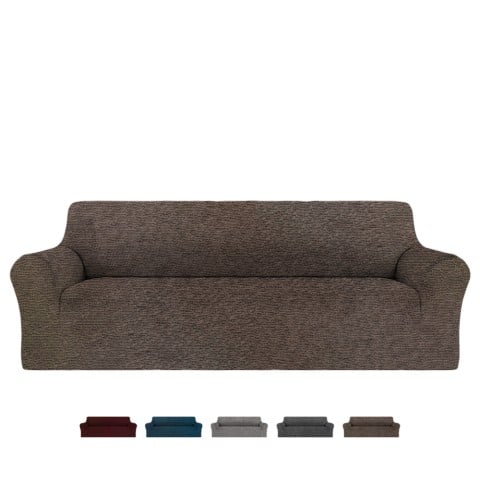 Sofföverdrag för 3-sitsig soffa med armstöd i stretchmaterial Wish