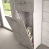 Högt grått tvättskåp kolumn badrum tvättstuga platsbesparande korg Rea
