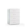 Byrå sovrum kontor 4 lådor vit grå design Erbjudande