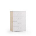 Byrå sovrum kontor 4 lådor design vitt trä Erbjudande