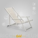 Däckstol solstol hav strand armstöd hopfällbar aluminium Riccione Gold Lux Försäljning