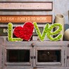 Skylt med växter bokstäver stabiliserat hjärta dekoration mossor lavar Love Rea