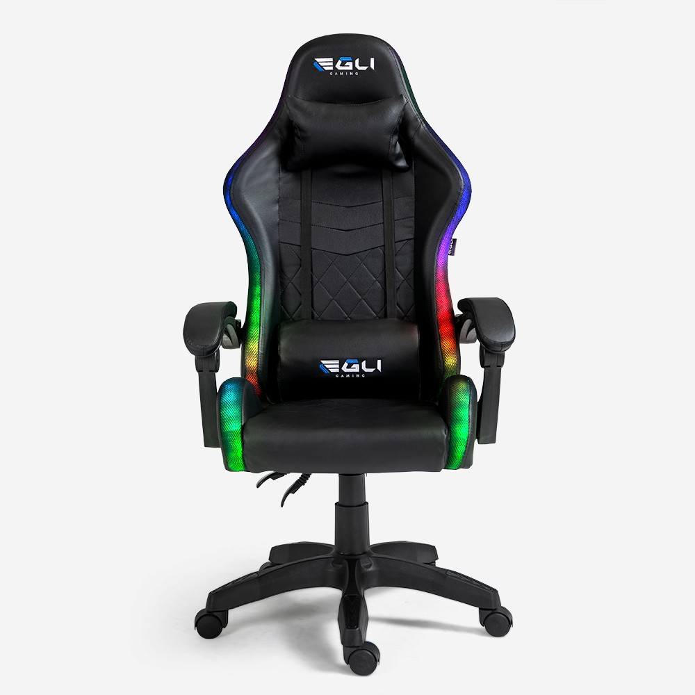 Spelstol LED massage fällbar ergonomisk stol The Horde Plus