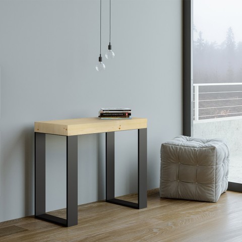 Utdragbart konsolbord matbord design 90x40-300cm trä Tecno Nature